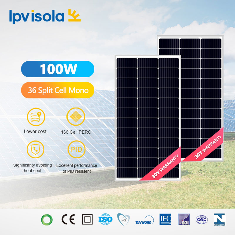 100-110w 166 وحدة الخلايا الشمسية المنقسمة
