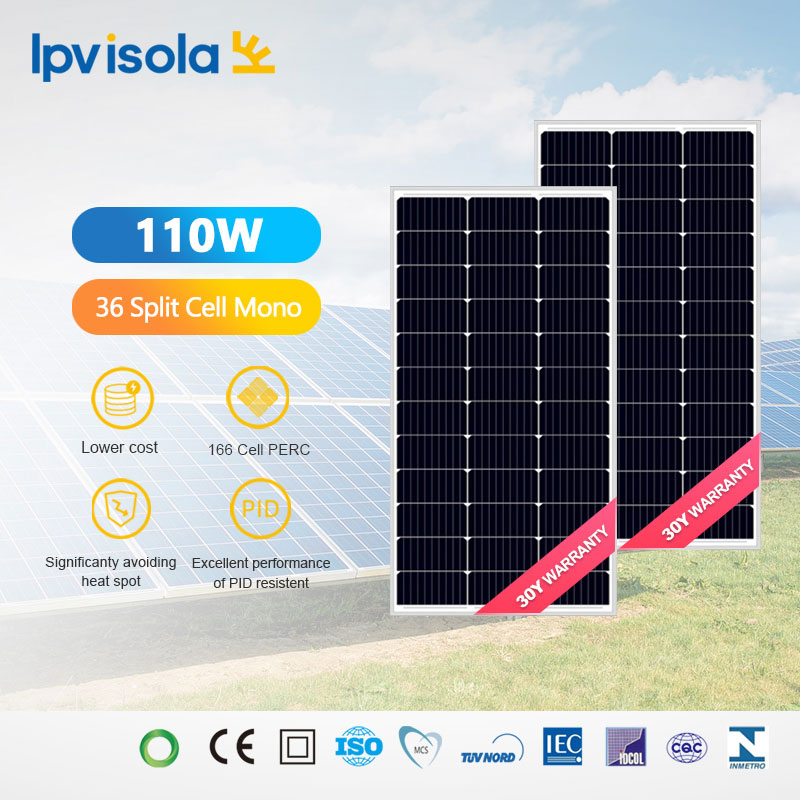 100-110w 166 وحدة الخلايا الشمسية المنقسمة