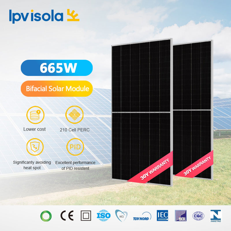 645-665W وحدة الطاقة الشمسية ثنائية الوجه