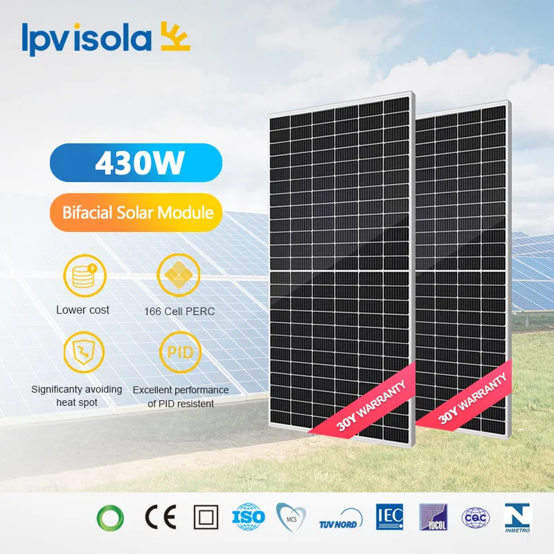 430-460W bifacial solcellemodul