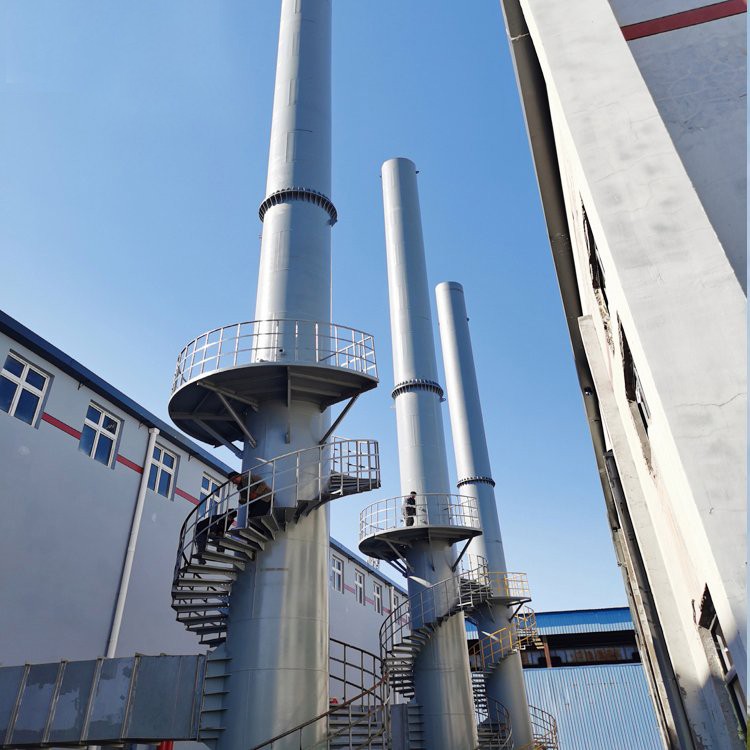 Self-standing steel structure chimney tower