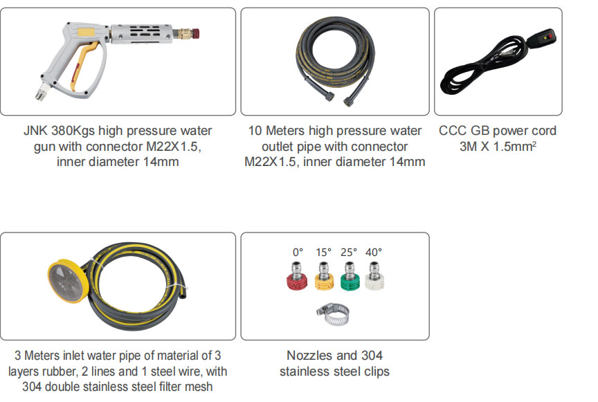 2.4KW High Pressure Washer with 4 Different Nozzles