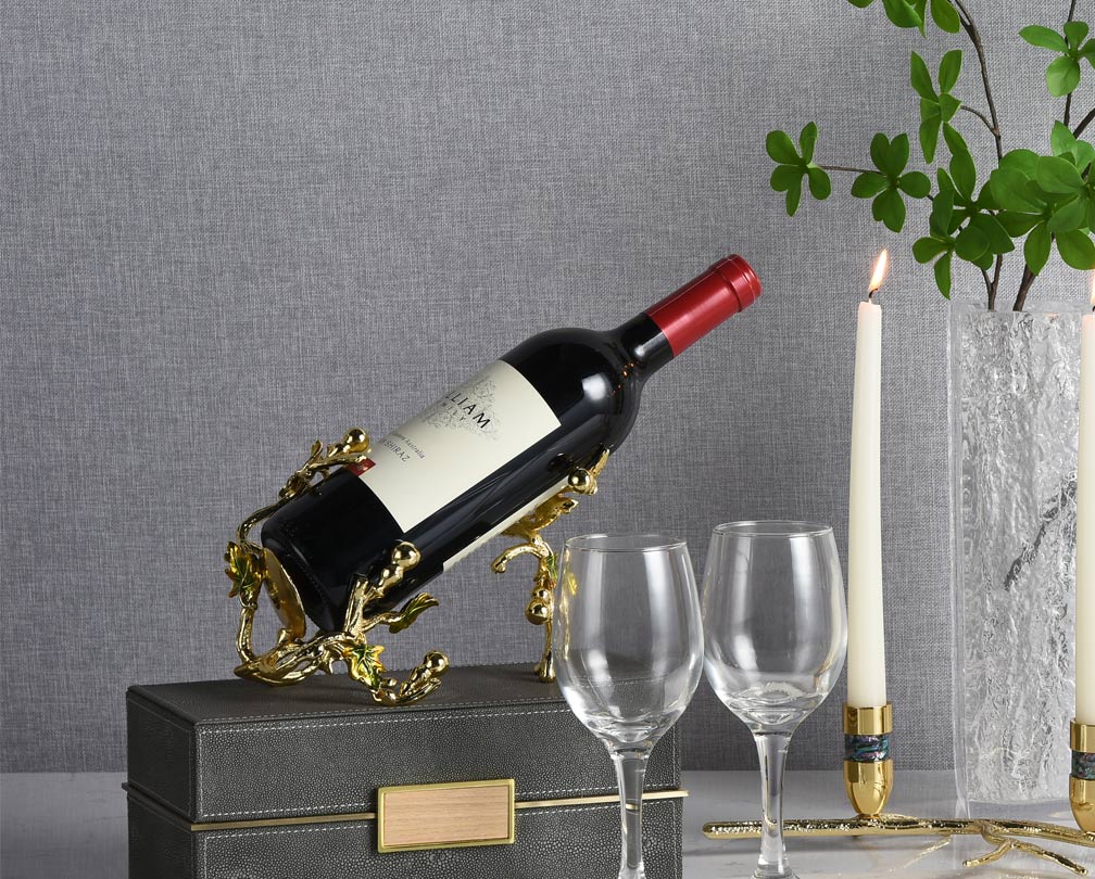„Daug vaikų, daug palaiminimų“ Moiūginis vyno stovas Modernus lengvas ir prabangus vyno spintelės ornamentas su emaliu