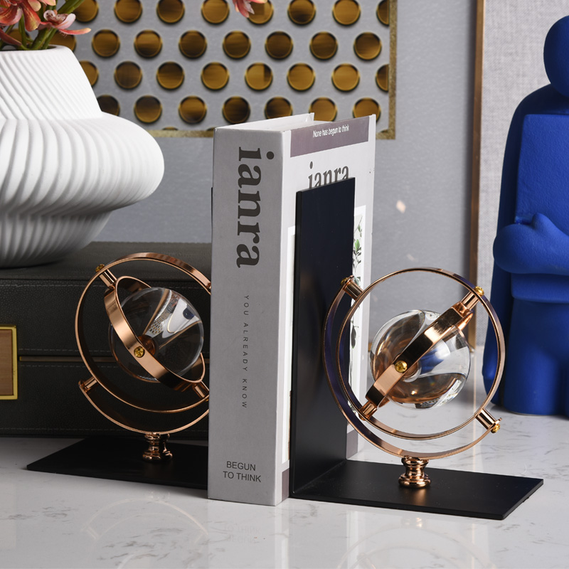 Modern luxury bookend artistic crystal globe creative ornament