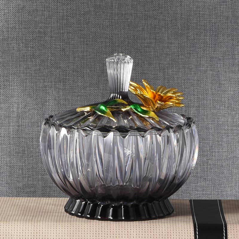 Home decor items - Enamel Three-Piece Set: Vase, Fruit Plate, Candy Jar Glass handicraft daily necessities.