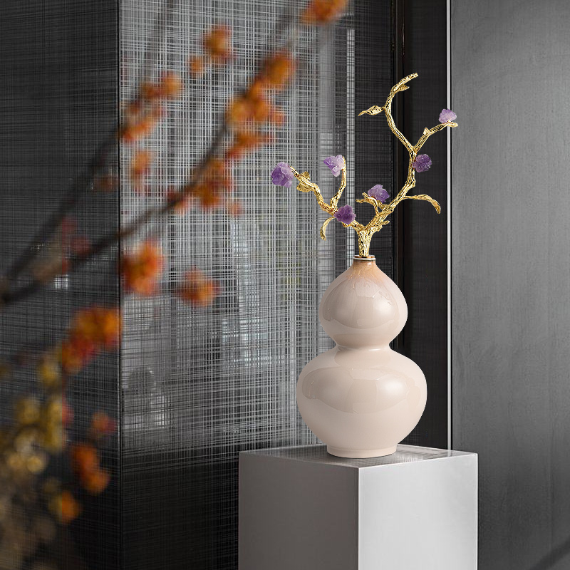 Amethyst gourd ornament home decoration piece high-temperature ceramic art