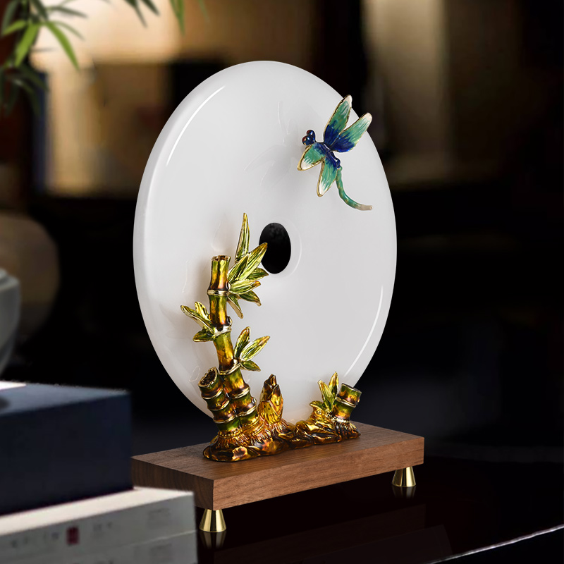 enamel-painted bamboo handicraft in New Chinese style with Zen inspiration