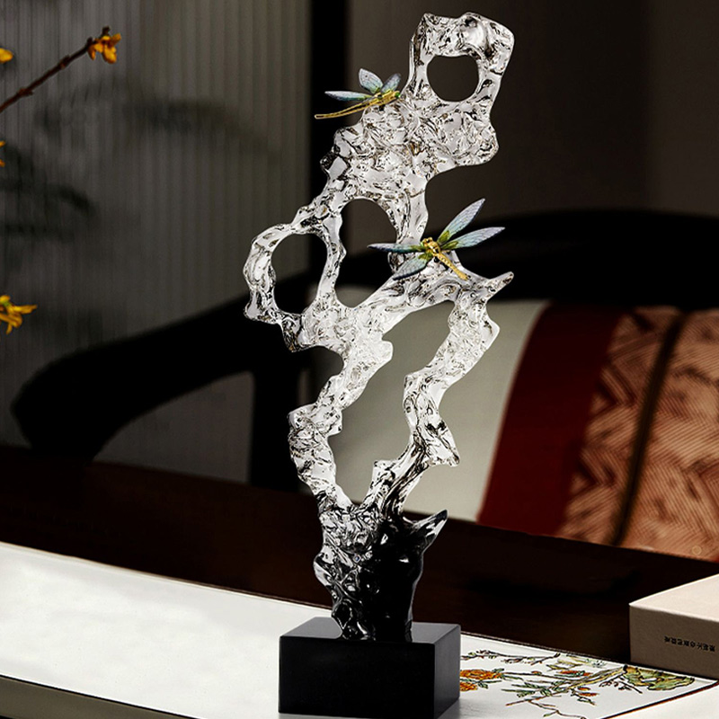 Modern luxury transparent resin sculpture Taihu stone ornament