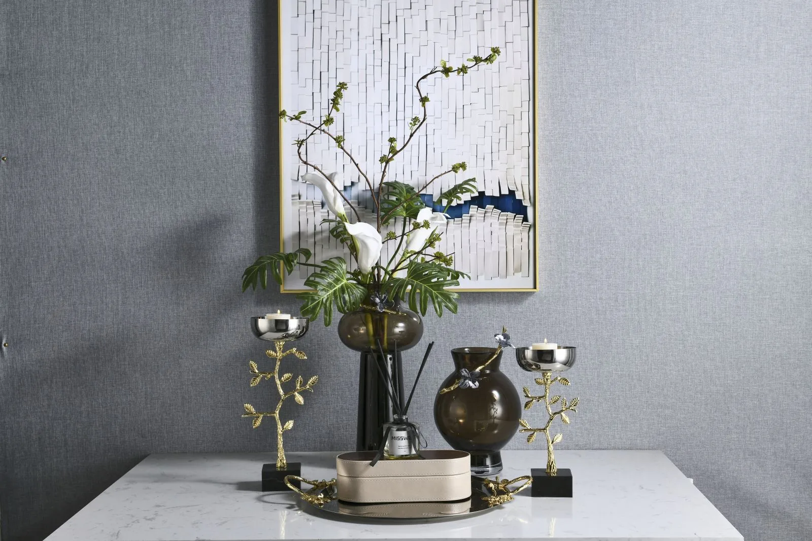 Minimalist Stainless Steel and Glass Vase Decor Collection