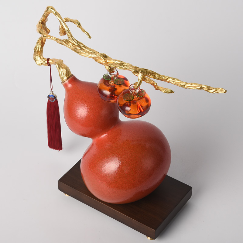 Ceramic gourd ornaments persimmon Chinese creativity