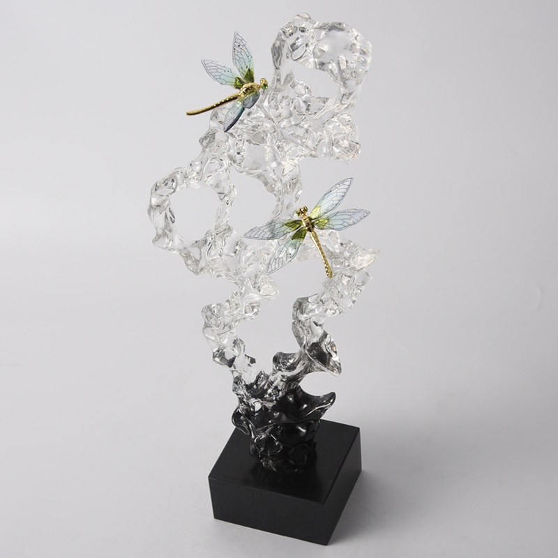 Modern luxury transparent resin sculpture Taihu stone ornament