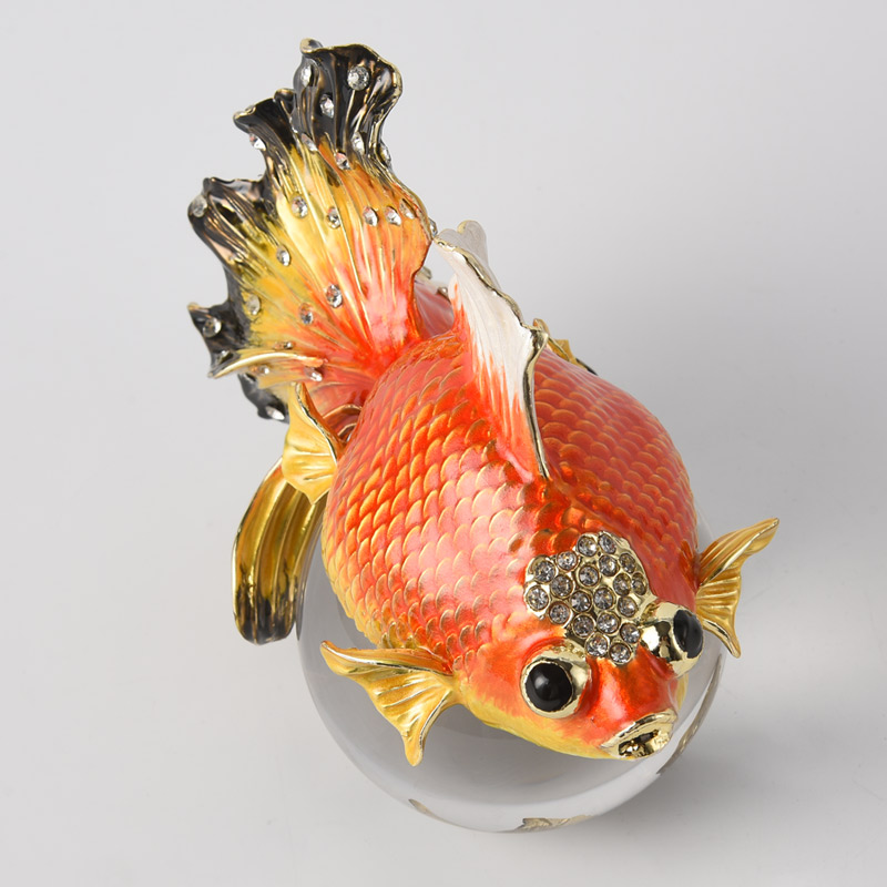 Enamel colored goldfish crystal ornaments