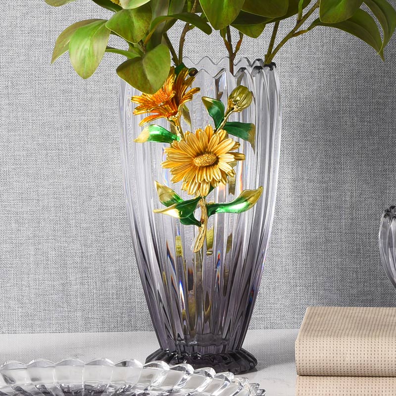 Home decor items - Enamel Three-Piece Set: Vase, Fruit Plate, Candy Jar Glass handicraft daily necessities.