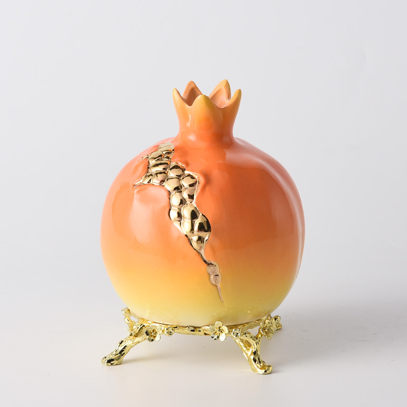 Pomegranate Vase modern and new Chinese style home decoration handmade ceramic craft