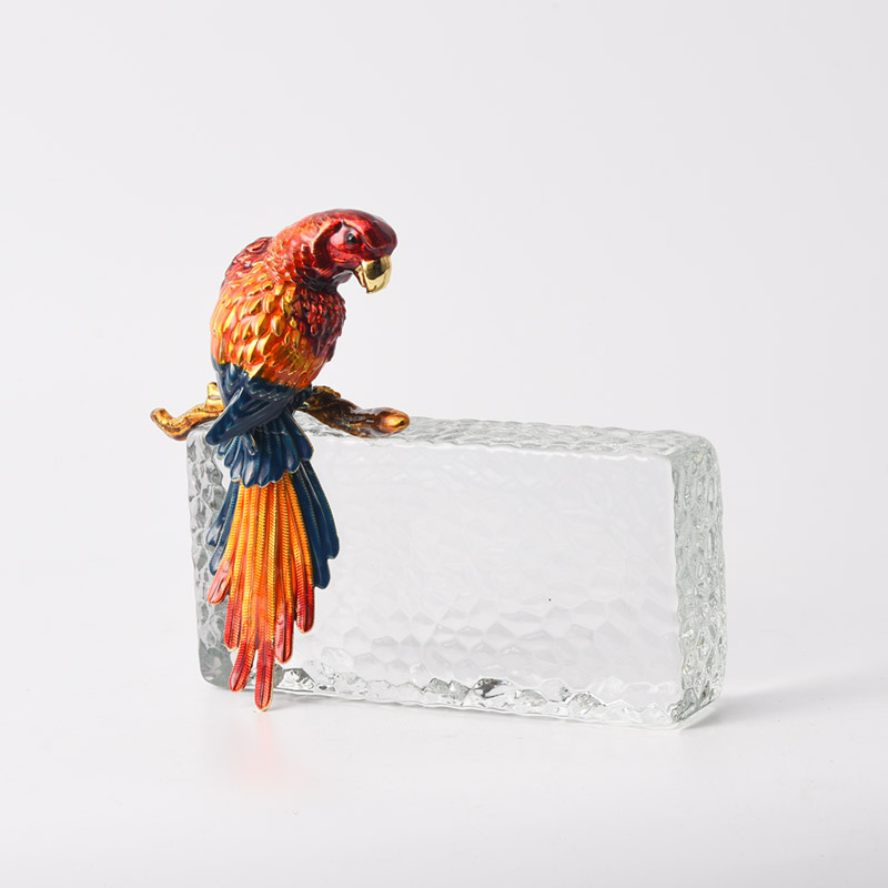 Enamel-colored decorative art parrot piece creative and fashionable design