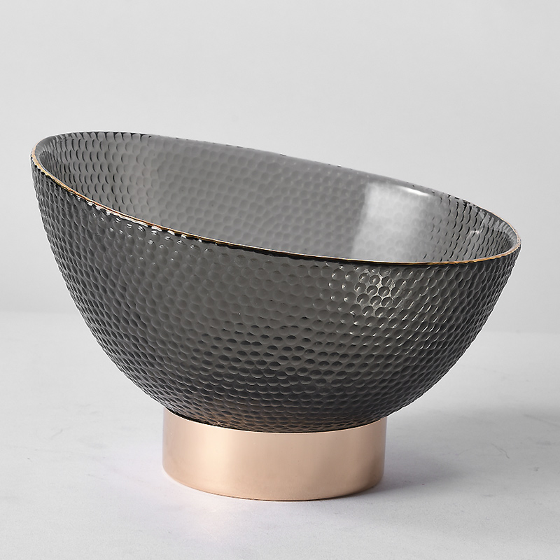 Modern creative luxury smoke gray fruit plate high-end and stylish craftsmanship