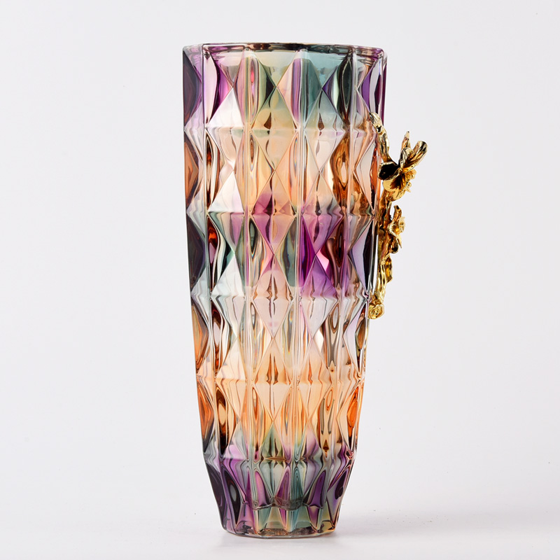 Colorful and luxurious glass vase for flower arrangement