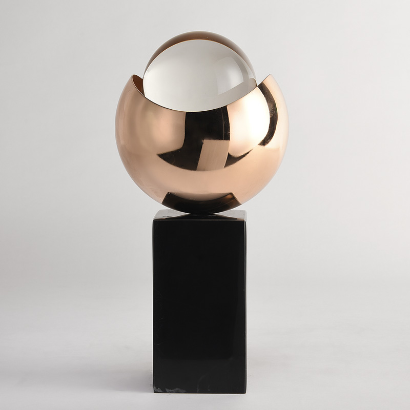Smooth Sailing Modern Light Luxury Home Decor Art Crystal Ball Ornament Modern Marble Craft Item