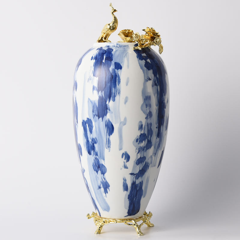 Blue and white porcelain ceramic vase decoration home art piece and handicraft