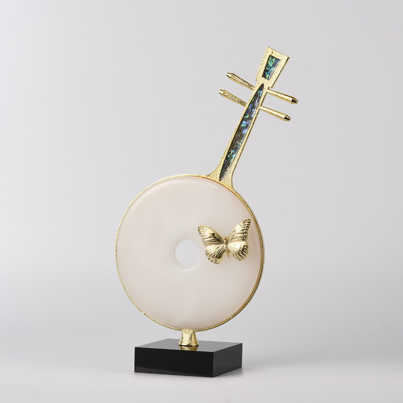 Creative Musical Instrument Metal Ornaments Pipa Handicrafts