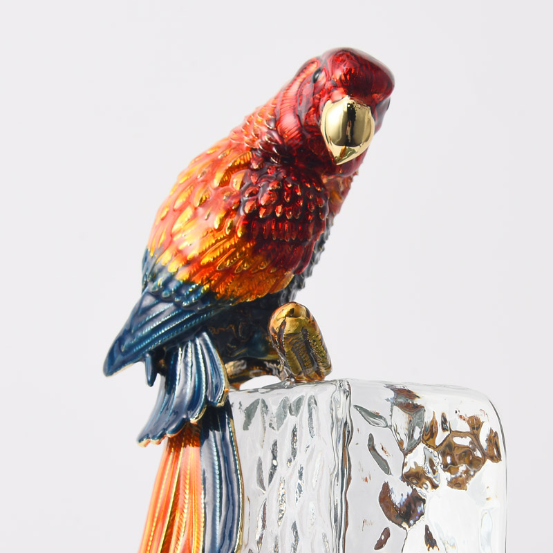 Enamel-colored decorative art parrot piece creative and fashionable design