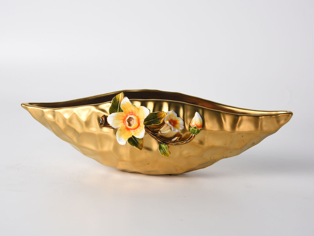 Абстрактна златна декорация на керамична ваза за бюро