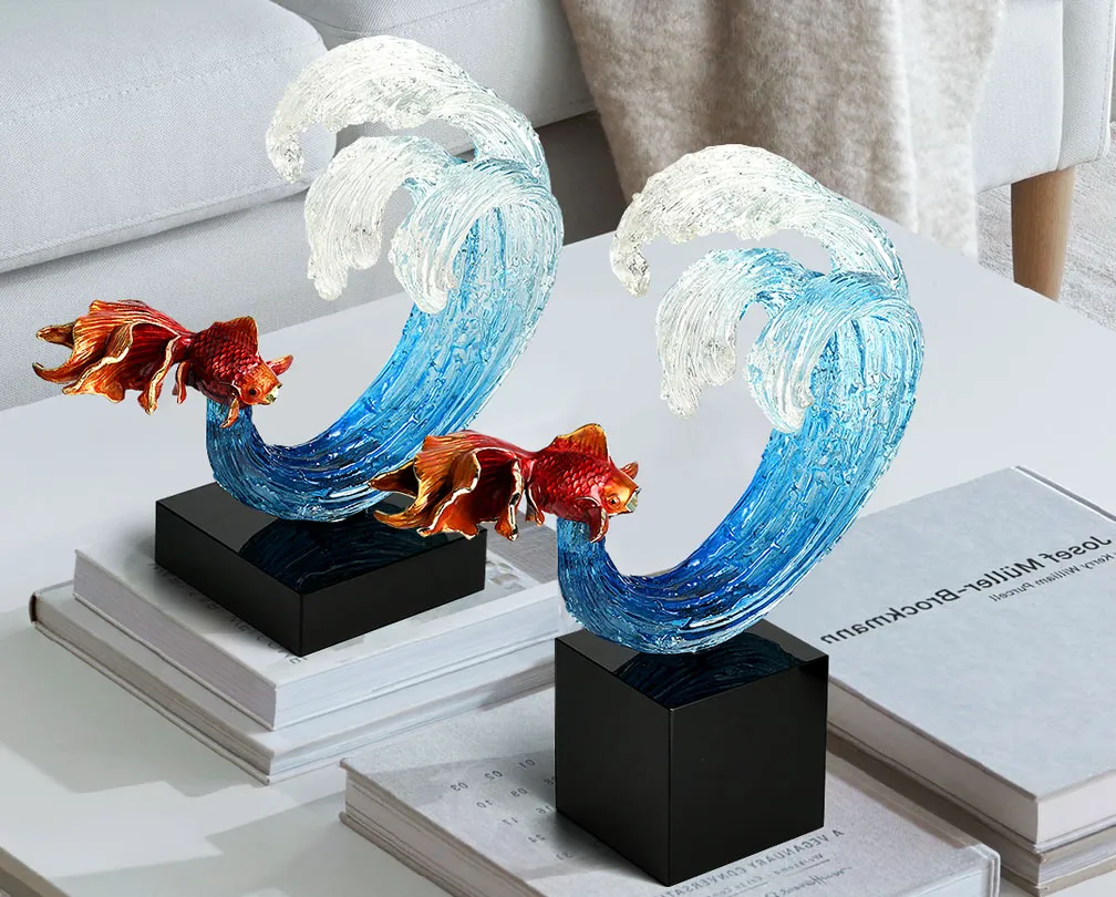 Goldfish enamel colored resin ornaments