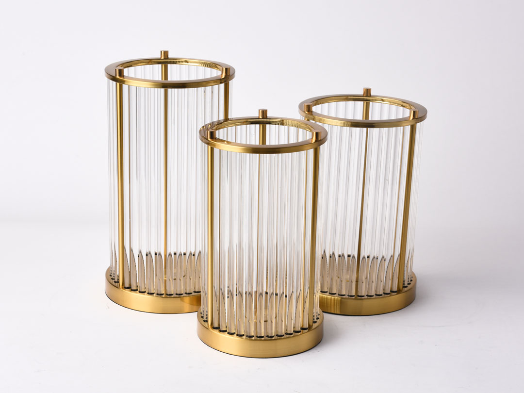 Декорация на ваза за всекидневна с метална колонна стъклена пръчка