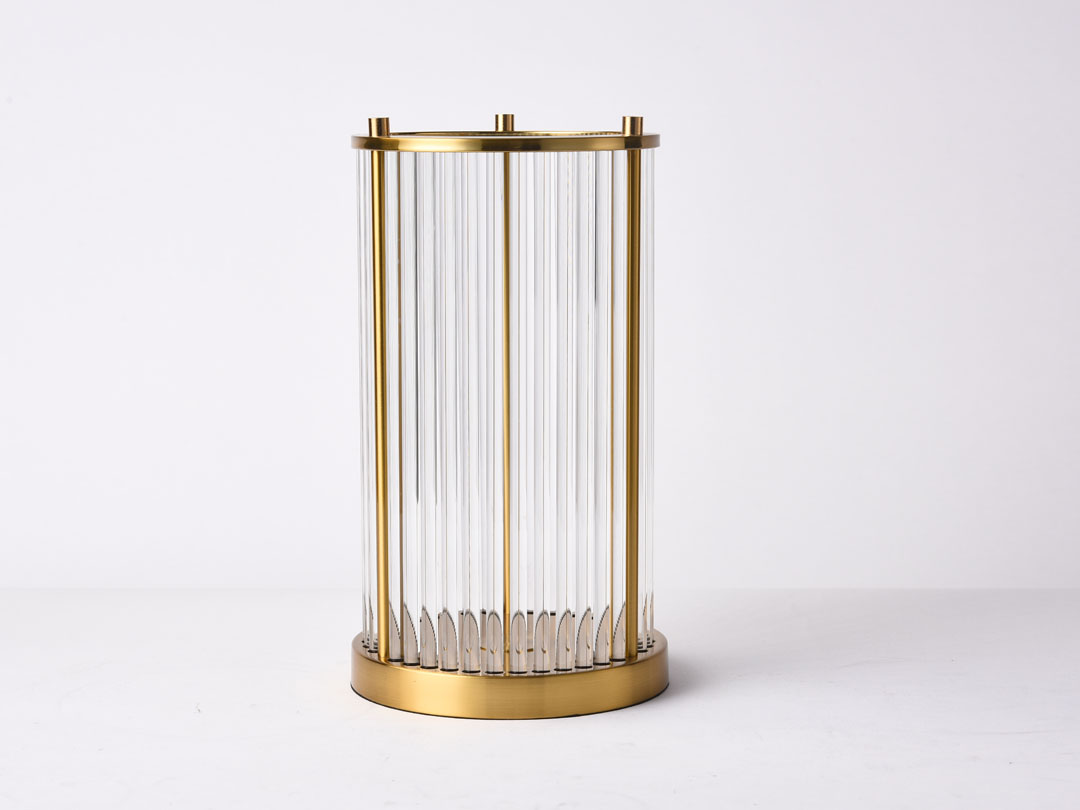 ໂລຫະ Columnar Glass Stick ຫ້ອງຮັບແຂກອອກແບບ vase