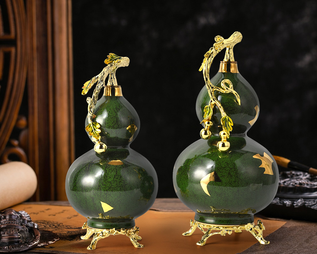 New Chinese-style lucky gourd ornament craft piece longevity wealth health housewarming gift