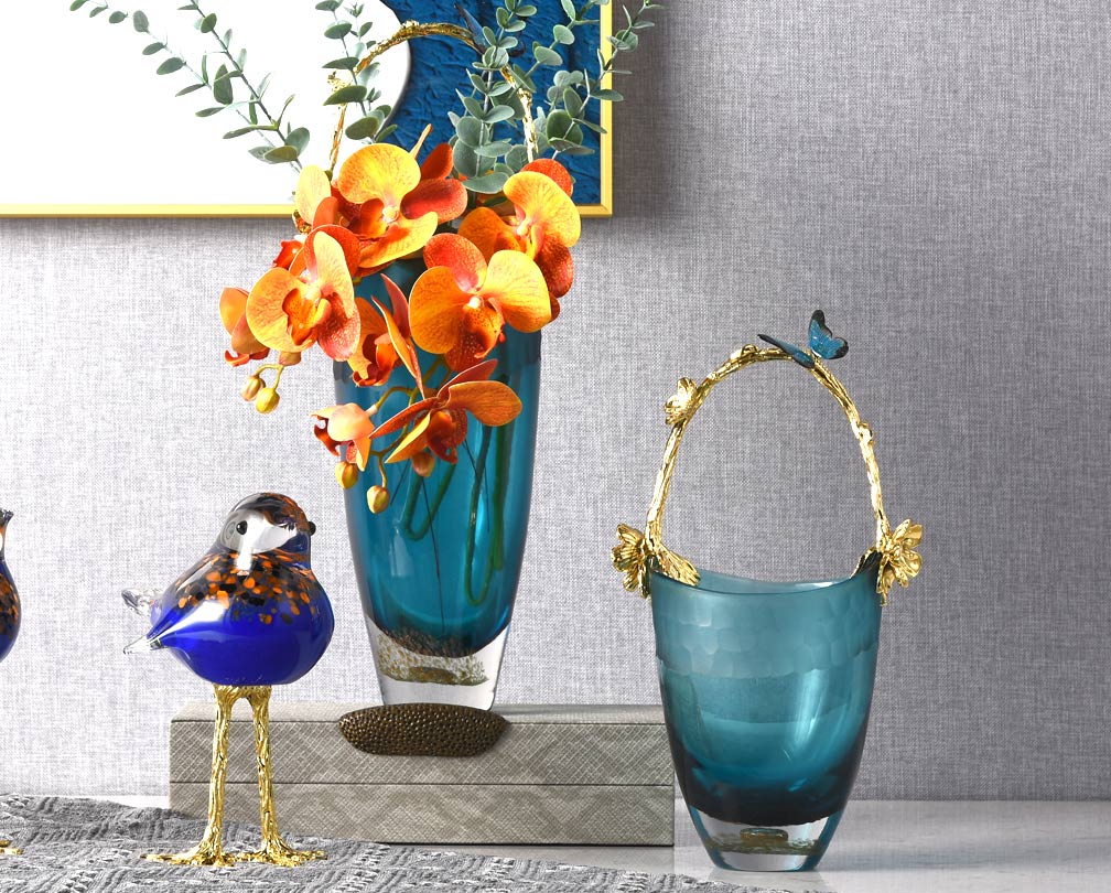 Enkel og moderne gradient glassvase tørket blomstervase og blomsteroppsats
