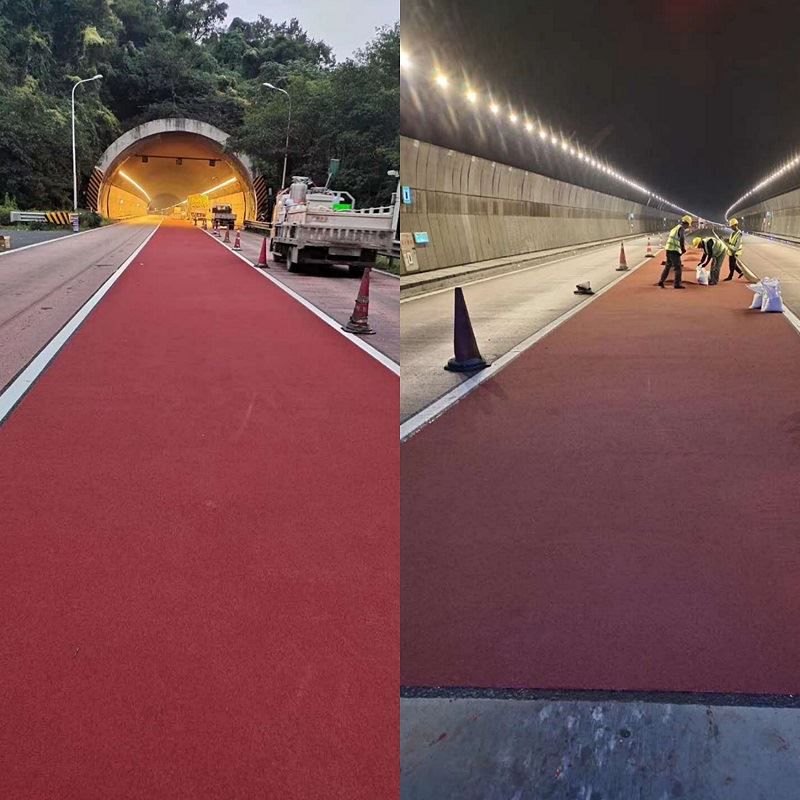 The Attention In The Construction Colored Road