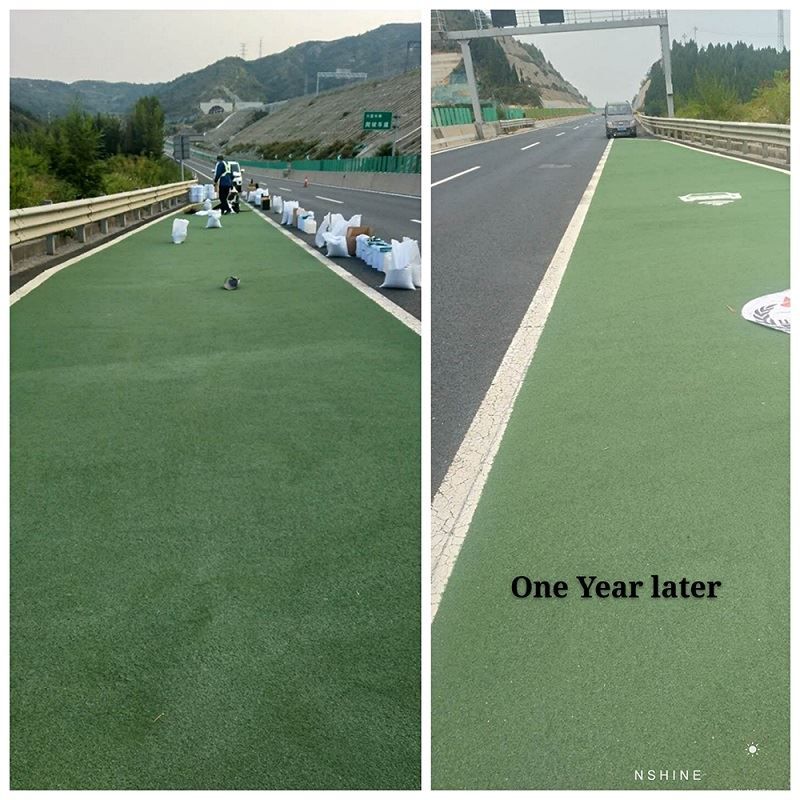 Comparison Of Colored Road After One Year
