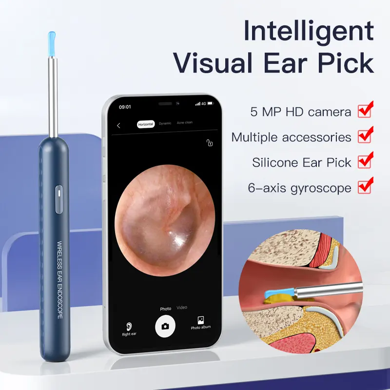 אוטוסקופ 5MP Multi-functions Visual Cleaner Ears
