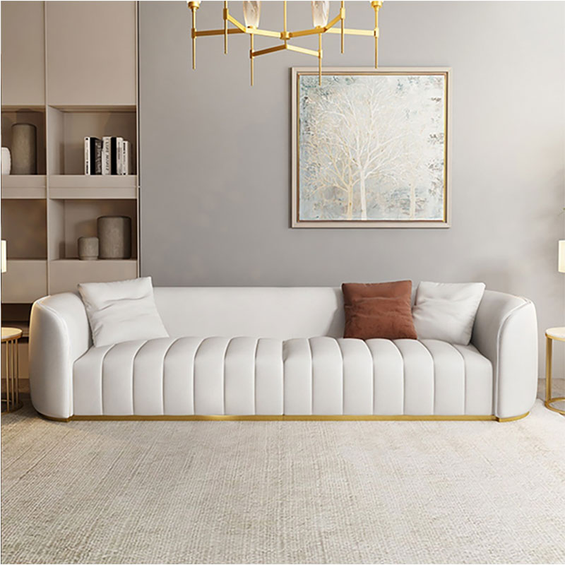 Modernes, einfaches Sofa aus Stoff mit Kontaktflächensimulation