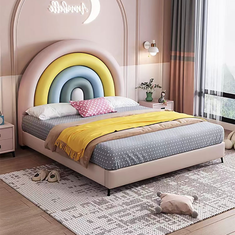 Kreativ regnbue tegneserie sød pige soveværelse seng
