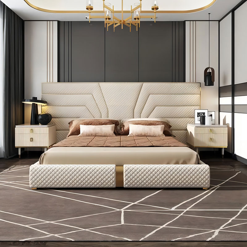 Heißes verkaufendes Luxusbett aus massivem Holz