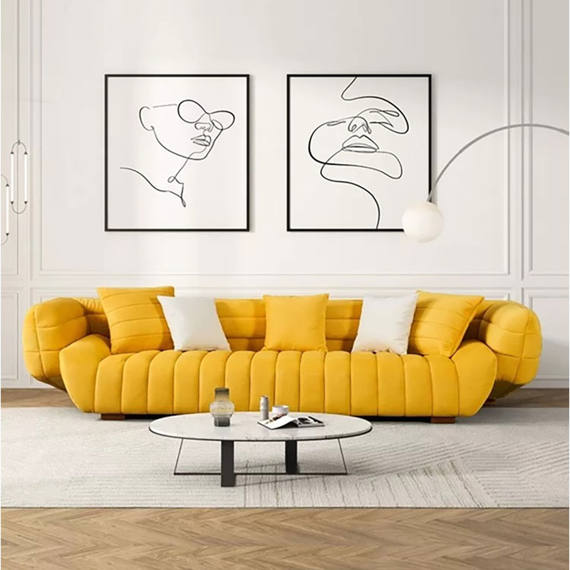 Minimalistisk Stue Slibende Stof Sofa