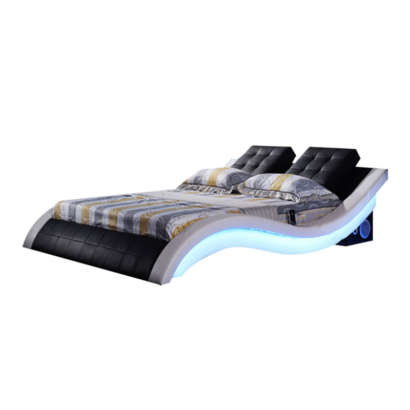 Cadre de lit en cuir avec lumière LED