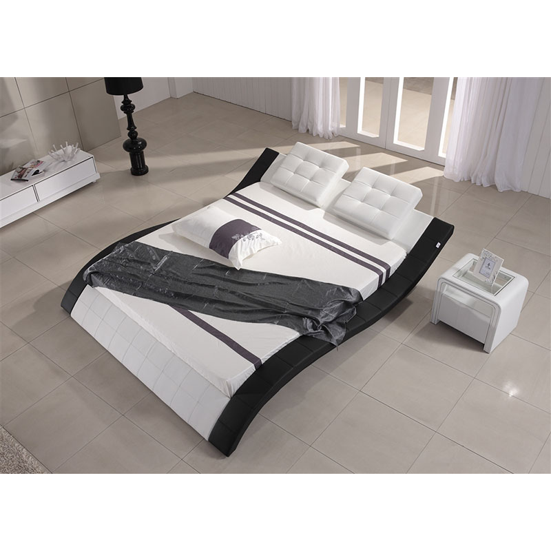 Moderne design læder S-formet seng