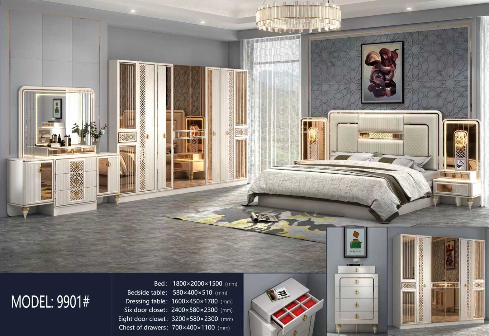 Italian Luxury Bedroom Furniture Set