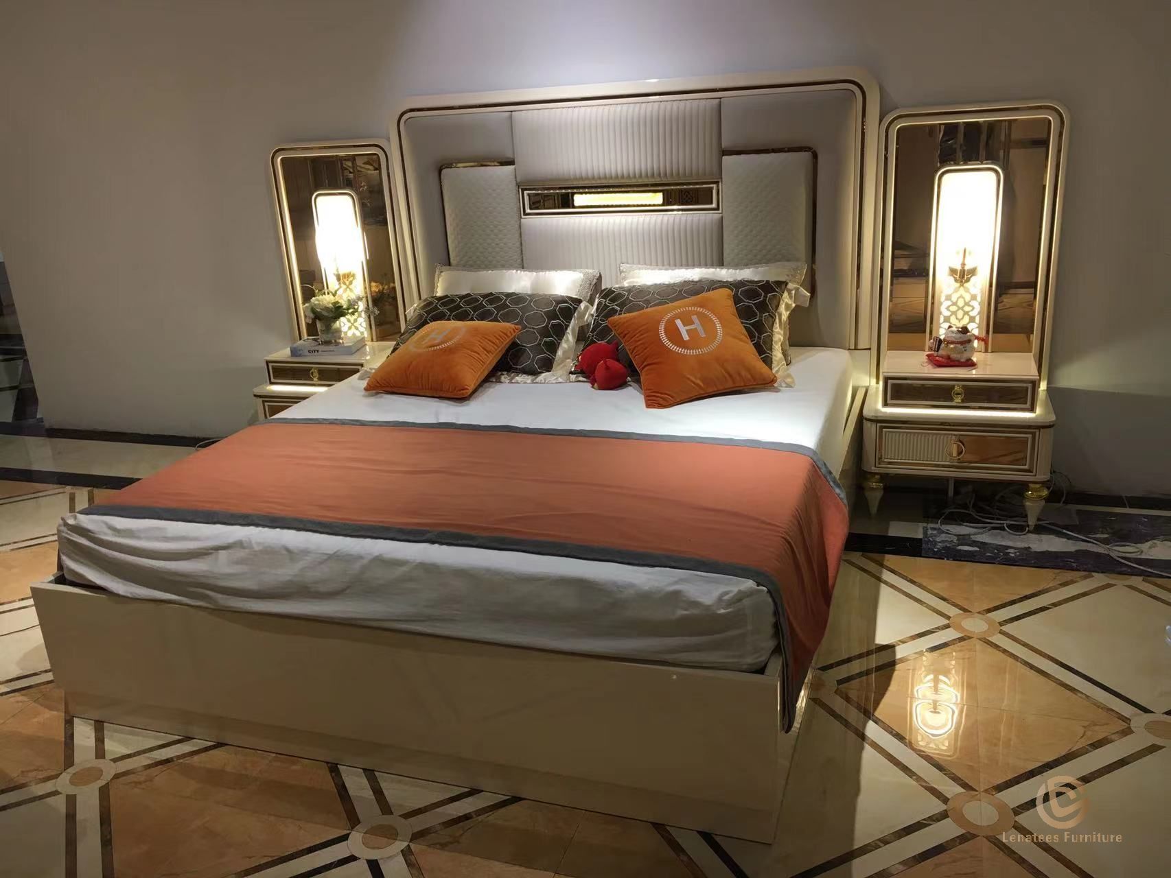 Ensemble de meubles de chambre à coucher de luxe italien
