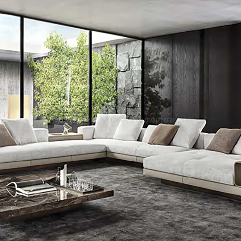 High-end Cotton and Linen Fabric Living Room Sofa