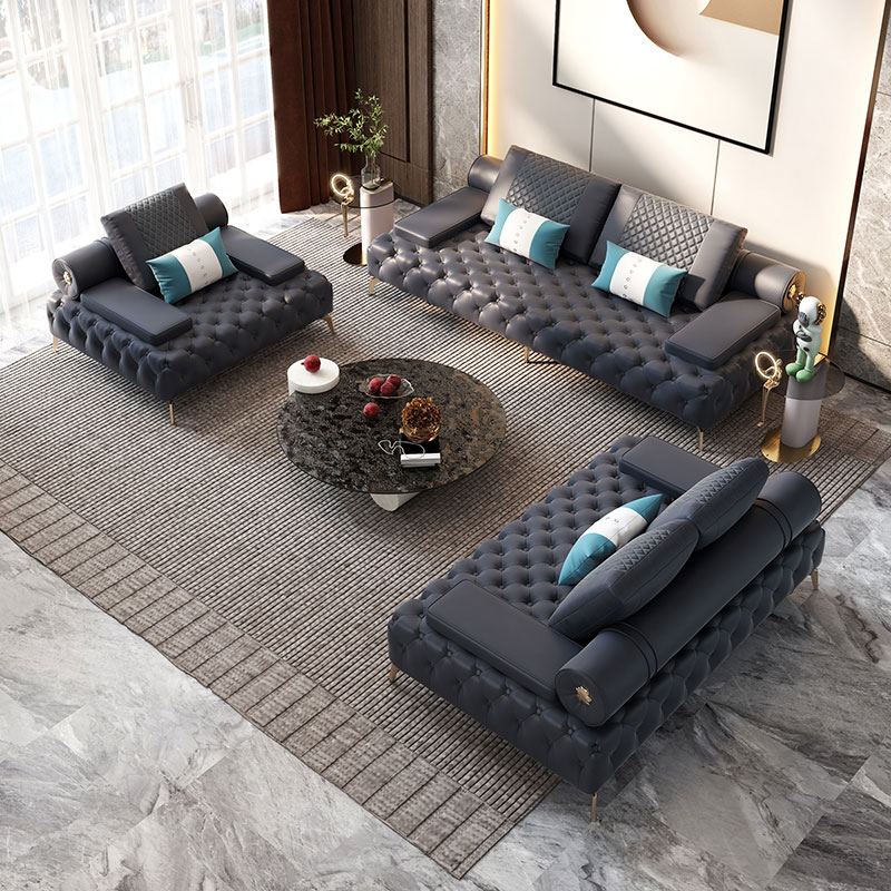 Italian Design Living Room Leather Sofa