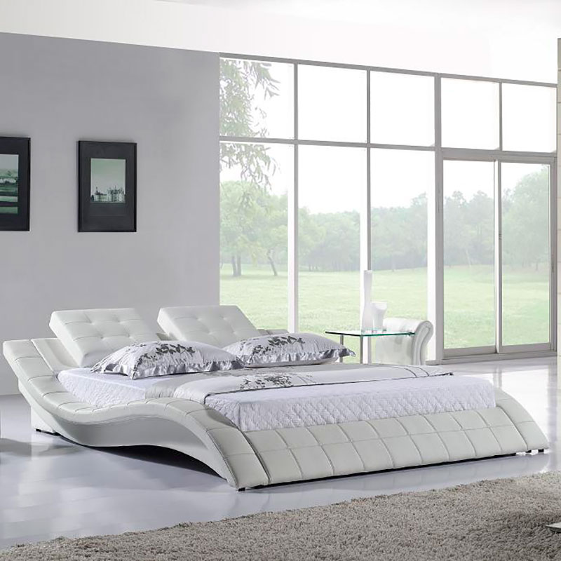 Modern design bőr S alakú ágy
