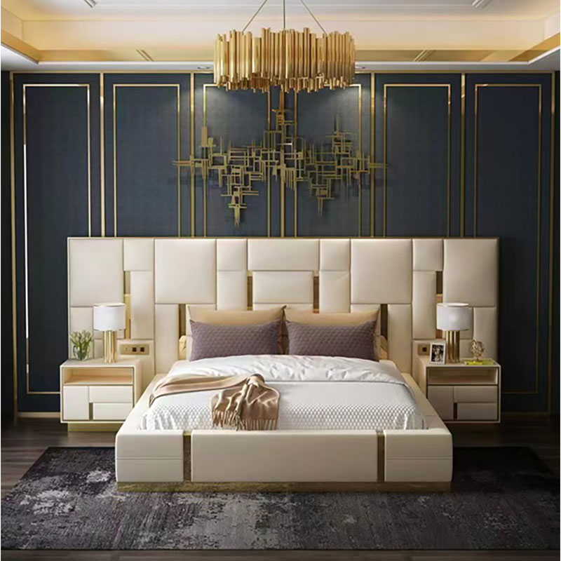Modern design luxus king méretű hálószobabútorok