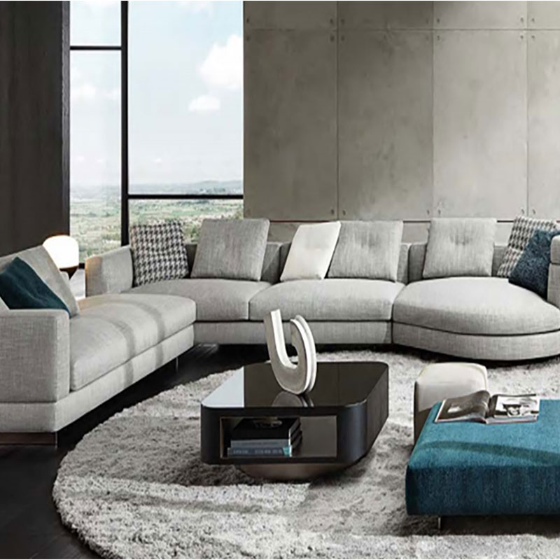 Sofá esquinero de tela moderno, muebles de lujo