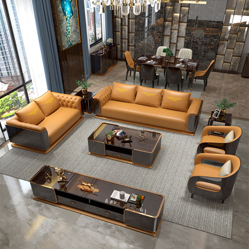 Modern világos luxus bőr kanapé