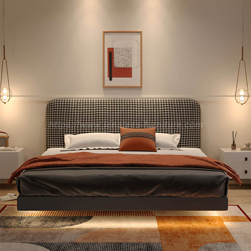 Liten lägenhet trä minimalistisk design flytande säng