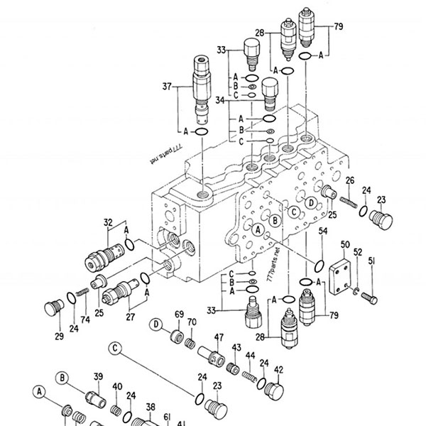 Hydraulický regulační ventil Hitachi EX300-2 4314749